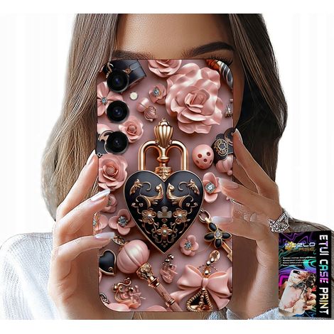 Schutzhülle für Samsung Galaxy A55 5G – feminine Muster, Vorhängeschloss-Herz-Design + Schutzfolie (1/5)
