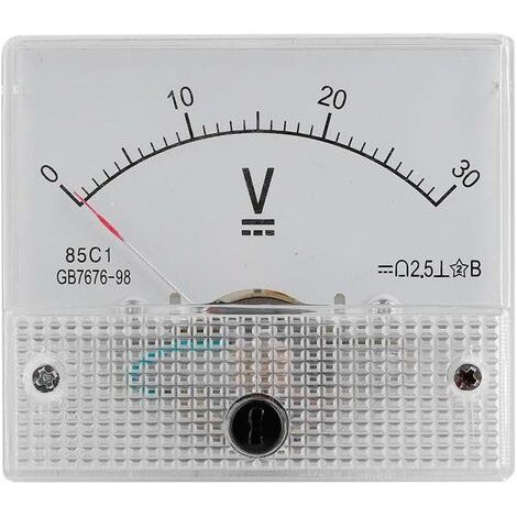 Voltmètre de Courant, Tension de voltmètre de Courant analogique 85C1, Tension de Tension de 2,5 précision, Panneau de voltmètre analogique pour expériences, Panneau de testeur,0-30v, Fonepro (1/5)