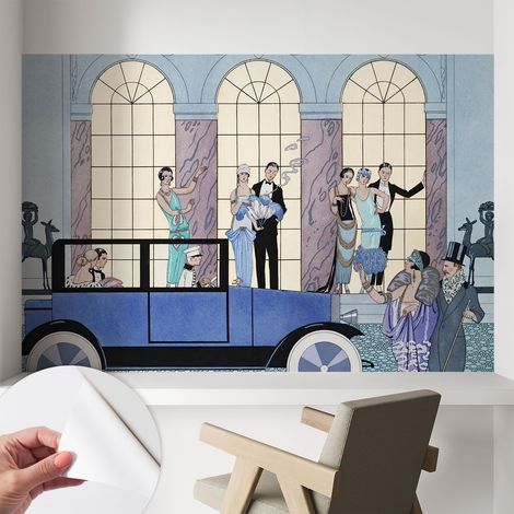 Papier peint autocollant adhésif avec motifs pour salon et chambre accessoire stylé pour votre intérieur Art déco 104x70 cm (1/5)