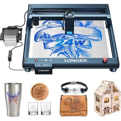 B1 20W Laser Graviermaschine farbige Lasergravierer DIY für Edelstahlblech, Holz & Acryl, Arbeitsbereich 450mm x 440 mm (1/5)
