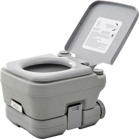 AS EASY Toilettes de camping pliables, capacité de charge maximale de 10 L, supportant jusqu'à 200 kg, idéales pour le camping, la randonnée, les voyages et la pêche. Couleur : gris.