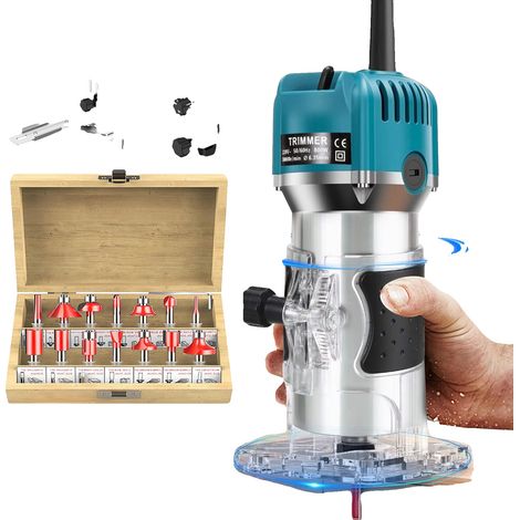 Tondeuse Électrique, 800W, Routeur Haute Vitesse 30000RPM, Avec 15 forets (1/2)