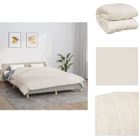 Couverture lestée Crème clair 200x220 cm 9 kg Tissu - Couverture Lestée - Couverture Poids - Sommeil Profond - Relaxation - Stress (1/5)