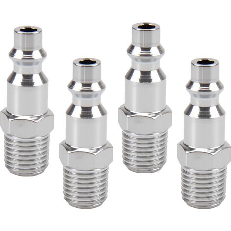 Raccordo rapido per aria compressa, 4 pezzi raccordo rapido maschio americano da 1/4", ugello per compressore d'aria americano per aria compressa e raccordo per tubo flessibile del compressore, raccor (1/5)