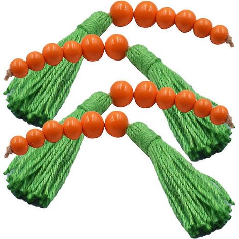 Guirlande de perles en bois en forme de carotte, 20 pièces, pour Pâques (1/5)