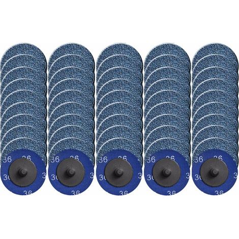 Confezione da 50 dischi abrasivi a cambio rapido da 5,1 cm con rivestimento in ossido di zirconio per la preparazione delle superfici (grana 36)
