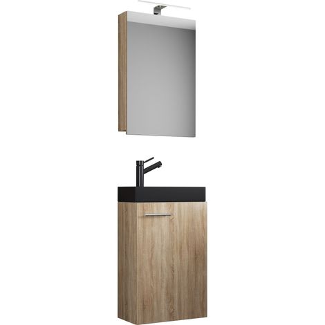 3 pz lavabo Slito SC stretto nero 130x41x22 - VCM