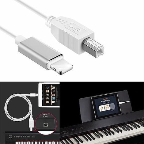 Convertisseur Lightning vers clavier MIDI USB 2.0 pour iPhone 7, 8 et X, iPad (1/3)