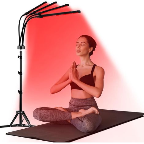 Lampe rouge infrarouge 660/850 nm, 180 LED, 4 têtes  180 LED à 540 puces, 4 têtes orientables, trépied mains libres, 5 intensités et minuterie 10/20/30 min. (1/5)