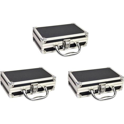 3X Boîte à Outils en Alliage D'Aluminium, Boîte de Rangement D'Accessoires, Valise en Aluminium Pratique, Poignée Portable, Petite Boîte à Outils, Boîte de Rangement (1/5)