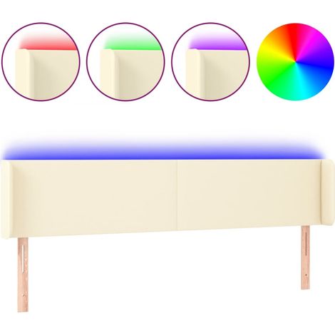 Maison Exclusive - Testiera a LED Crema 183x16x78/88 cm in Similpelle (1/5)