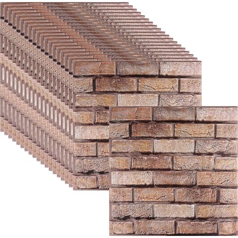 Lot de 20 Panneaux Muraux 3D Décoratifs Autocollants - Imitation Pierre - 30x30 cm - Pour Cuisine, Salle de Bain, Salon - Facile à Installer (1/5)