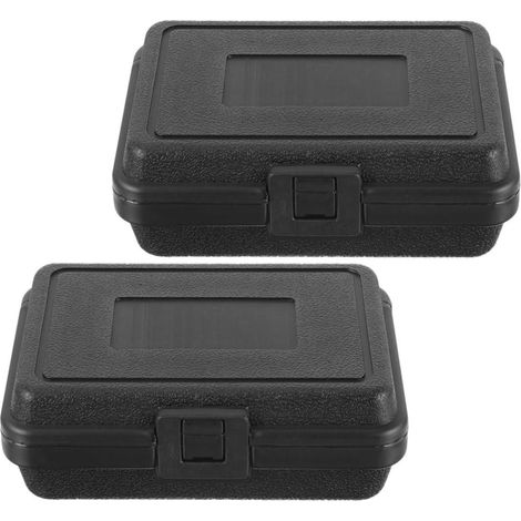 Coffret rigide portable Homoyoyo pour petits outils, boîte de rangement noire pour mécaniciens, rangement robuste pour quincaillerie et usage extérieur, 2 unités (1/5)