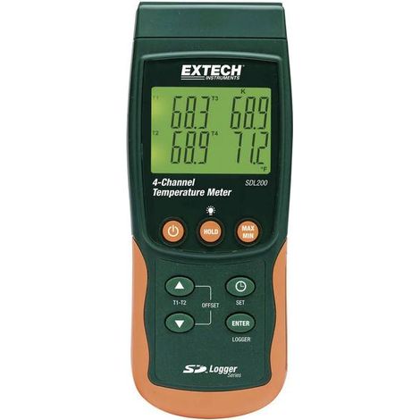 Extech SDL200 Termometro -199 - +1700 °C Sensore tipo K, J, T, E, R, S, Pt100 Funzione datalogger