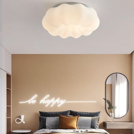 30cm Plafonnier LED Créatif – Forme Citrouille Blanche – Pour Chambre Enfant, Salon et Chambre Adulte – Luminaire Rond Doux-Lumière blanche