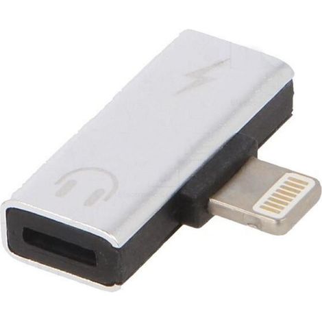 Adaptateur compatible Lightning femelle x2 vers prise compatible Lightning Male taille-0.04m