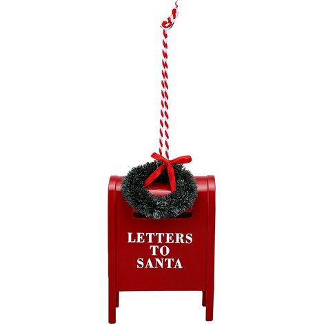 Ornement suspendu pour boîte aux lettres du père noël, décoration de Festival, ferronnerie légère et réutilisable rouge (1/5)