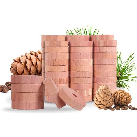 Anti Mites Textiles, 60 Anneaux Anti Mites Bois de Cèdre, 100% Naturel Anti Mites Vêtements sans Produit Chimique, Naturelle Contre Les Mites pour Armoires de Rangement, Penderie