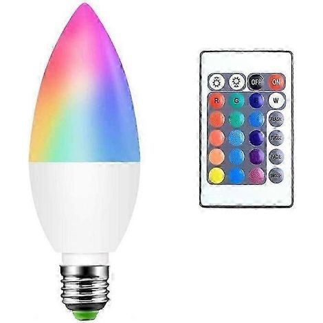 Nouvelle ampoule LED RGB intelligente à changement de couleur avec télécommande E12/E14/E26/E27/B22 pour intérieur 2024 (E26) (1/3)