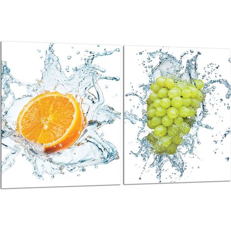 2 plaques de protection en verre pour cuisinière 40x52 fruits (1/5)