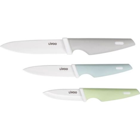 Livoo Ensemble Couteaux Céramique Lames 7.5 10 12.5 cm (1/2)