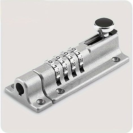 Cadenas à combinaison — Sécurité sans clé, code à 4 chiffres, revêtement en alliage de zinc résistant à la rouille, avec pêne coulissant (1/5)