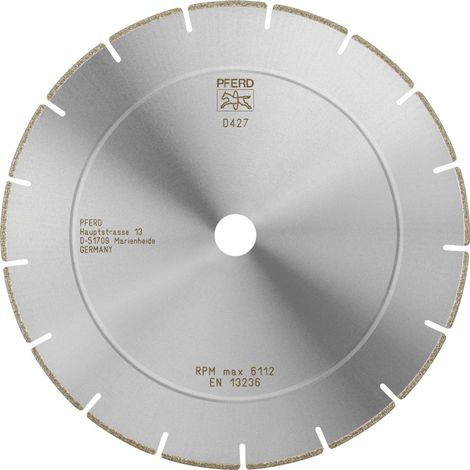 PFERD TOOLS Diamant-Trennscheibe D1A1R 250x2,5x22,23 mm D427 (grob) segmentiert für GFK/CFK (1/2)