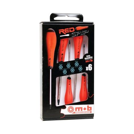 Jeu de 6 tournevis Tamper Torx Red Grip - MOB (1/4)