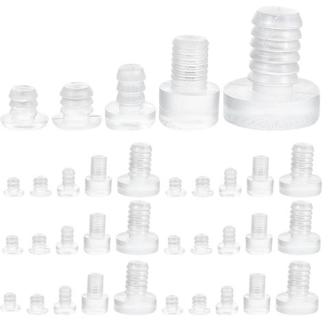 Butoirs en Caoutchouc Transparents pour Table en Verre, 100 Pièces Séparation Douce, Usage Quotidien, Format Léger, pour Plateau et Tiroir (1/5)