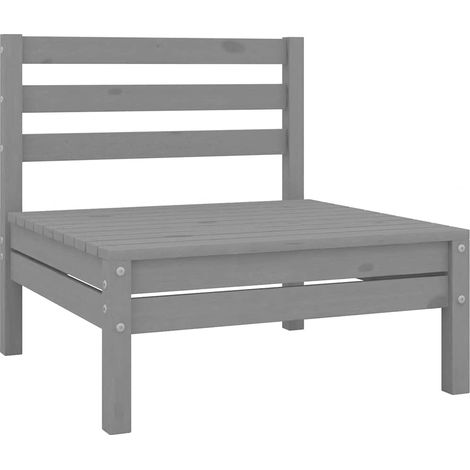 Maison Exclusive - Garten-Mittelsofas 2 Stk. Grau Kiefer Massivho