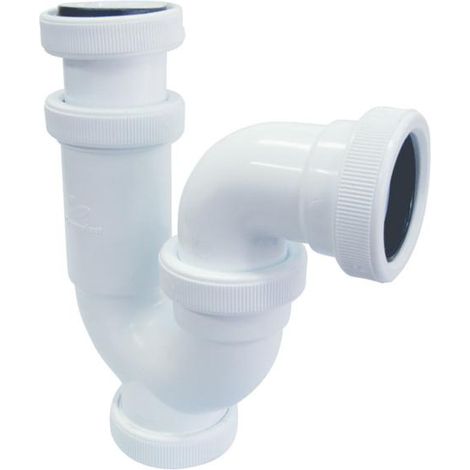 Siphon courbe extensible avec sortie horizontale avec raccord et écrou - CREARPLAST