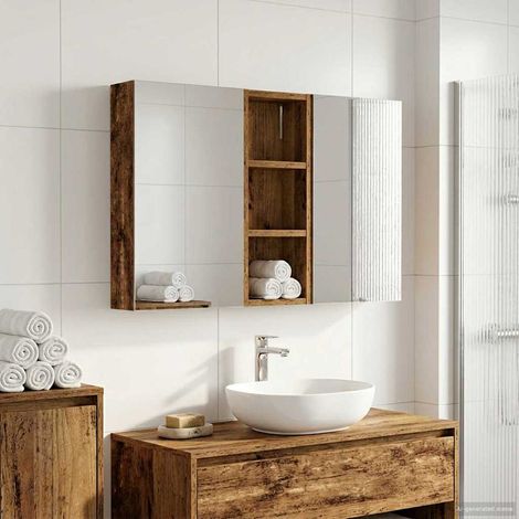 vidaXL Bathroom Cabinet Set 3 pcs 80 x 10.5 x 50 cm Engineered wood (1/5)