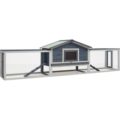 Clapier Gris 310x70x87 cm Pin massif et sapin