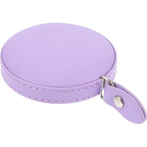 Mètre ruban en cuir PU de 15 mètres, souple et compact, portable et pratique, idéal pour la couture et les mesures précises, violet (1/5)