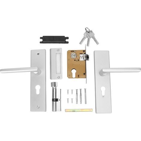 AUNMAS Türschloss, moderner Türgriff aus stoßfester Aluminiumlegierung, mechanisches Türschloss, Türgriff rechts mit Schlüssel, Badezimmertürgriff (1/5)