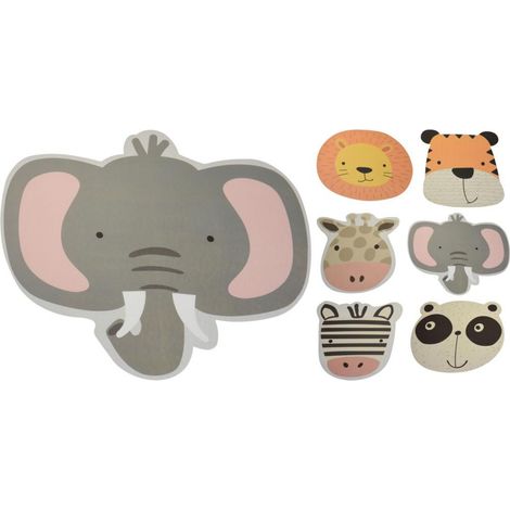 12x Platzset 40cm für Kinder verschiedene Designs Wildtiere Elefant Löwe Zebra