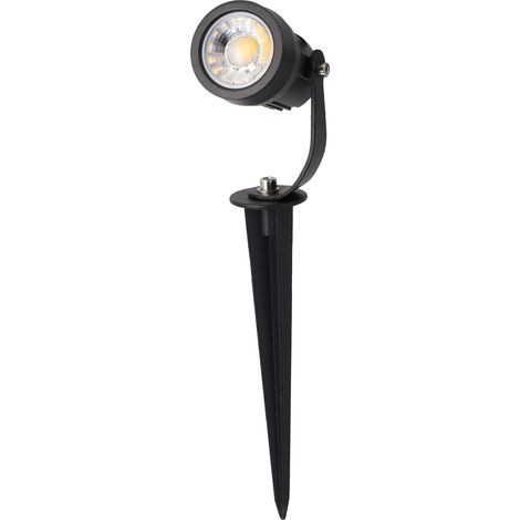 Foco Led con Pincho Jardín 5W 60º IP65 3000ºK Acabado Negro