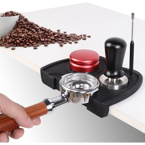 Tapis de tasseur à café en silicone pour usage domestique, antidérapant, avec support pour tasseur et outils pour le café (1/5)