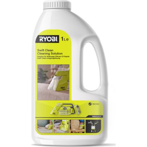 Ryobi – Produit de nettoyage 1L pour aspirateurs RDC18 et RDC18BL – Élimine taches et odeurs – Nettoyage tissus et tapis - RBACLS-01 (1/4)
