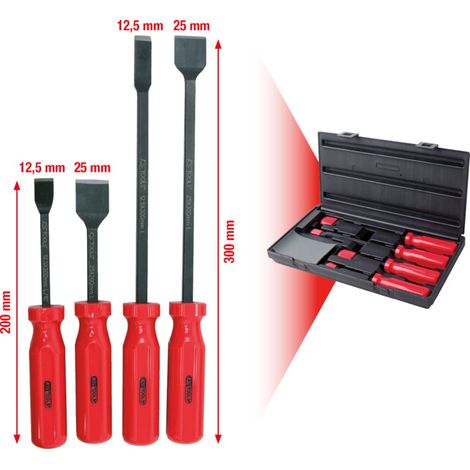 Jeu de grattoirs emmanchés, 4pcs. (1/5)
