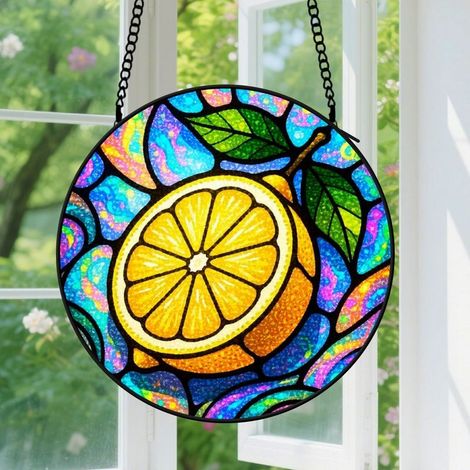 Hängende Dekoration aus Buntglas – Einzigartiger und eleganter Glas-Sonnenfänger, künstlerische Wohndekoration, Weihnachts- oder Jahrestagsgeschenk für Paare, 9 cm (1/5)