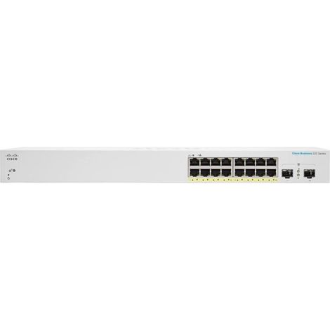 Cisco CBS220-16P-2G Gestito L2 Gigabit Ethernet (10/100/1000) Supporto Power over Ethernet (PoE) Bianco