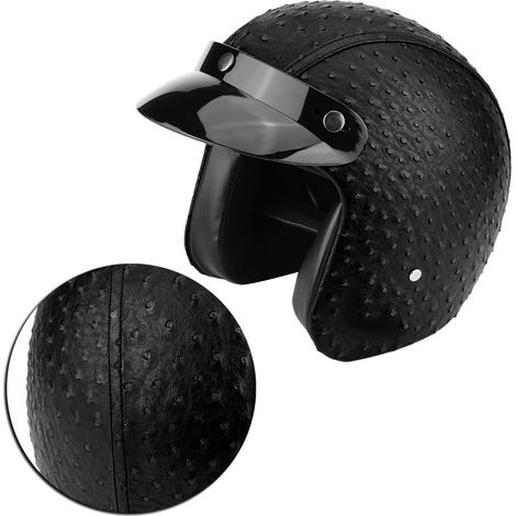 Casque de moto (Noir Autruche (sans lunettes) L) (1/5)