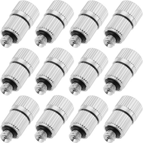 30 pièces 0,3 mm Orifice Haute Pression Buse Microbrume Pulvérisateur pour Serre Arroseur Plante d'irrigation 18,5 x 9,5 mm Argent (1/5)
