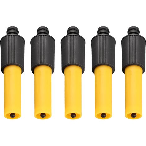 [JAMAIS UTILISÉ]Lot de 5 buses de tuyau haute pression en ABS jaune et noir avec revêtement antidérapant TPR pour l'irrigation de jardin (1/5)