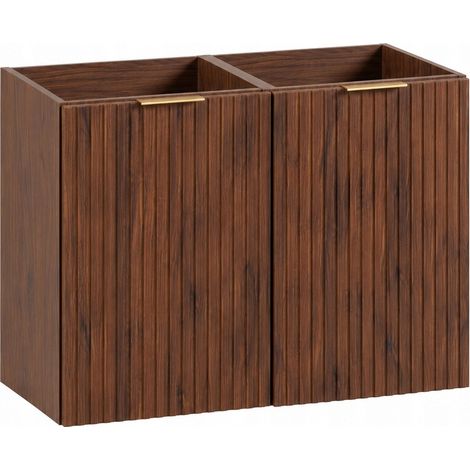 Ensemble de meubles bas FLOW noyer foncé 80 cm avec panier à linge (1/5)