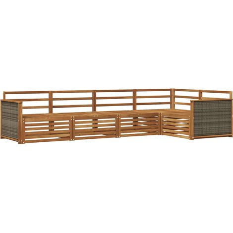 Outdoor Sofa Set 5 pcs Natural Solid Acacia Wood vidaXL (1/5)