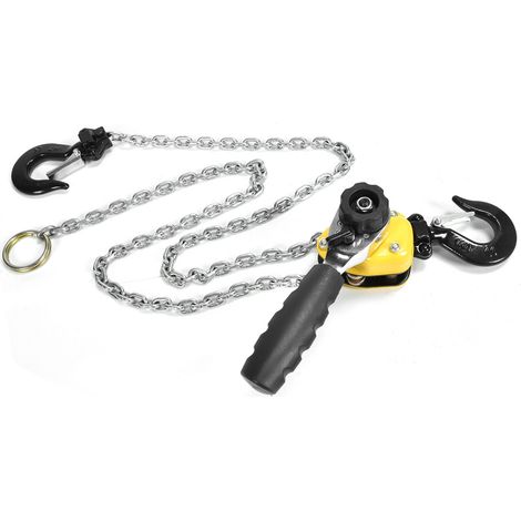 Palan à levier avec poulie, mini-clé de levage portable et chaîne de 1,5 mètre, charge maximale de 250 kg (1/5)