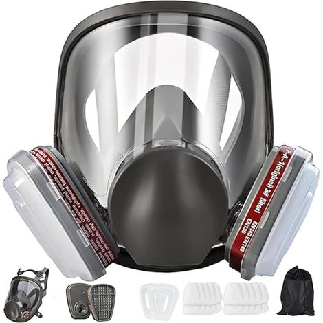 Masque de protection respiratoire réutilisable - 22 gants en coton filtrant pour vapeurs organiques - Soudage - 6800 - Masque à gaz - Fonction masque, spray, vernis