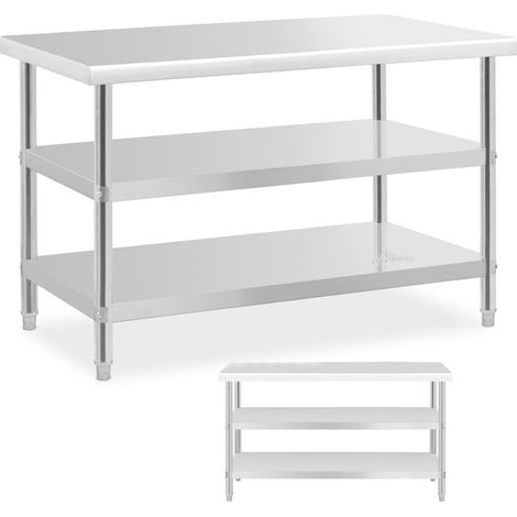 Table de travail - Royal Catering - Acier inoxydable - Capacité : 200kg - 120 x 70 x 5 cm (1/5)
